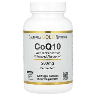 California Gold Nutrition, CoQ10 con BioPerine®, 200 mg, 120 cápsulas vegetales