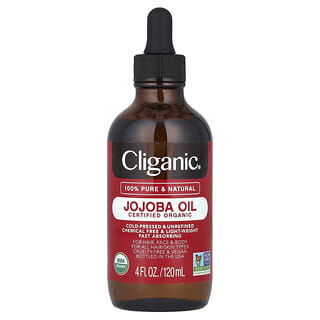 Cliganic, 100% Murni & Alami, Minyak Jojoba, 120 ml (4 ons cairan)