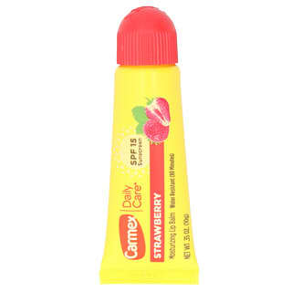 Carmex, Cuidados Diários, Bálsamo Labial Hidratante, Morango, FPS 15, 10 g (0,35 oz)