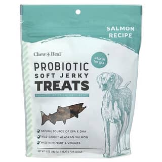 Chew + Heal, Probiotic Soft Jerky Treats, probiotische Soft Jerky Treats, für Hunde, Lachs, 142 g (5 oz.)