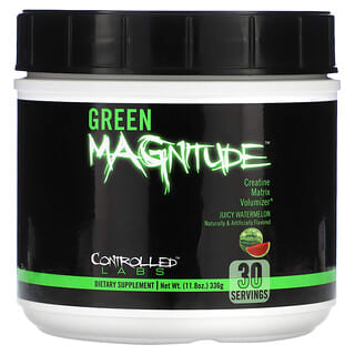 Controlled Labs, Green Magnitude, Voluminizador de matriz de creatina, Sandía jugosa, 336 g (11,8 oz)