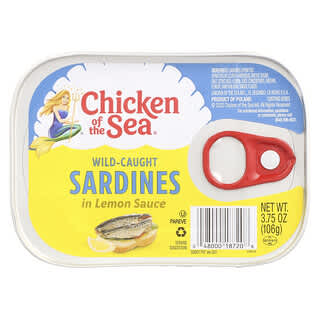 Chicken of the Sea, Sardinas capturadas en estado salvaje en salsa de limón, 106 g (3,75 oz)