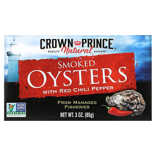 Crown Prince Natural, Ostras ahumadas, con chile rojo, 85 g (3 oz)