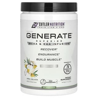 Cutler Nutrition, Generate, Superior BCAA & EAA Infusion, Pina Colada, 11.11 oz (315 g)