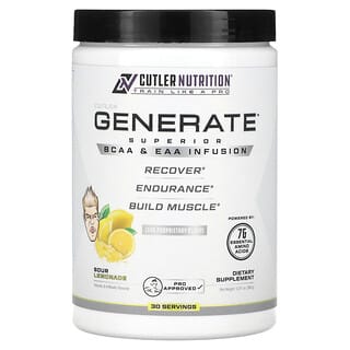 Cutler Nutrition, Generate, Superior BCAA & EAA Infusion, Sour Lemonade, 12.91 oz (366 g)