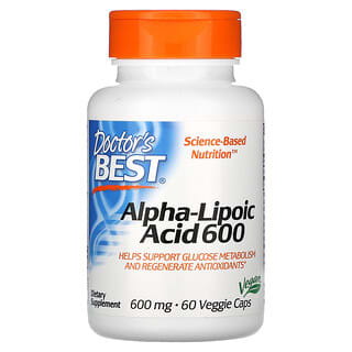 Doctor's Best, Acide alpha-lipoïque 600, 600 mg, 60 capsules végétales