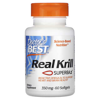 Doctor's Best, Real Krill, 350 mg, 60 Softgel