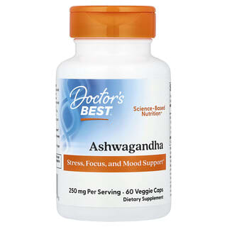 Doctor's Best, Ashwagandha, 250 mg, 60 Veggie Caps (125 mg per Capsule)