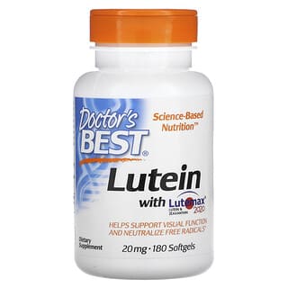 Doctor's Best, Lutéine avec Lutemax 2020, 20 mg, 180 capsules à enveloppe molle