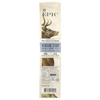 Epic Bar, Venison Strip with Beef, Sea Salt + Pepper , 0.8 oz (23 g)