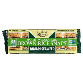 Edward & Sons, Biscoitos de Arroz Marrom Assados com Grãos Integrais, Algas Marinhas e Tamari, 3,5 oz (100 g)