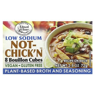 Edward & Sons, Not-Chick'n Bouillon Cubes, Low Sodium, 8 Cubes