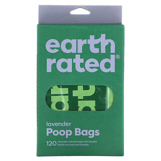 Earth Rated, Bolsas con asas, Para excremento de perros, Aroma a lavanda, 120 bolsas