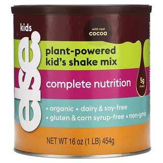 Else, Mezcla para preparar batidos alimentados por plantas para niños, Nutrición completa, Cacao, 454 g (16 oz)