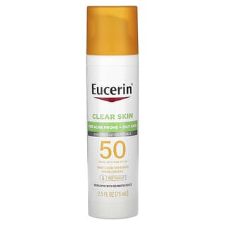 Eucerin, Clear Skin, Loção de Protetor Solar Leve para o Rosto, FPS 50, Sem Perfume, 75 ml (2,5 fl oz)