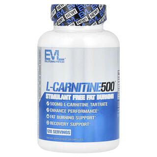 EVLution Nutrition, L-Carnitine500®, Suplemento de L-carnitina, 500 mg, 120 cápsulas