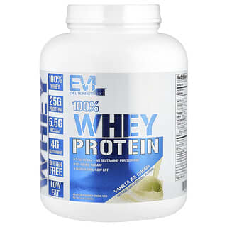 EVLution Nutrition, 100% Whey Protein, Vanilla Ice Cream, 5 lb (2,268 kg)