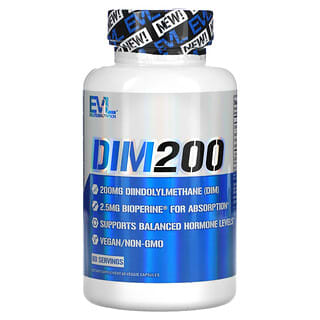 EVLution Nutrition, DIM（ジインドリルメタン）200、200mg、ベジカプセル60粒