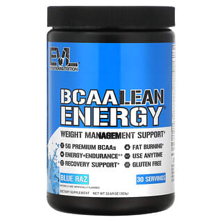 EVLution Nutrition, BCAA Lean Energy, Raz azul, 303 g (10,69 oz)