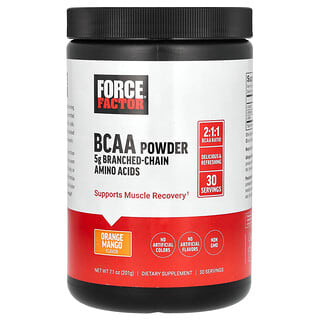 Force Factor, BCAA（分岐鎖アミノ酸）パウダー、オレンジマンゴー、201g（7.1オンス）