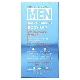 Art Of Giovanni, Men, Daily Cleansing Body Bar with Ginseng and Eucalyptus, 5 oz (141 g)