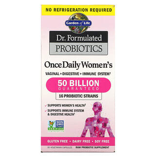 Garden of Life, Dr. Formulated Probiotics, una vez al día para las mujeres 30 capsulas vegano