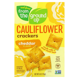 From The Ground Up, Galletas de coliflor, Cheddar, 113 g (4 oz)