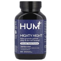 HUM Nutrition, Mighty Night™, Ceramides, CoQ10, Ferulic Acid + Valerian Root, 60 Vegan Softgels