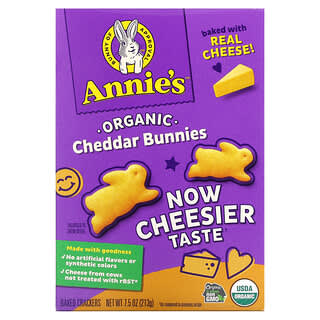 Annie's Homegrown, Lapins au cheddar biologique, Craquelins au four, 213 g