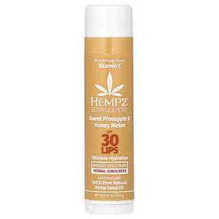 Hempz, Herbal Lip Sunscreen, SPF 30, Sweet Pineapple & Honey Melon, 0.15 oz (4.25 g)