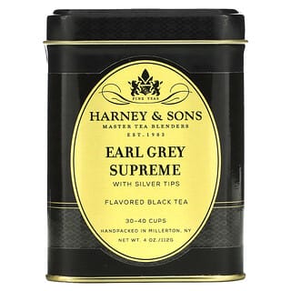 Harney & Sons, Chá Preto, Earl Grey Supremo com Silver Tips, 112 g (4 oz)