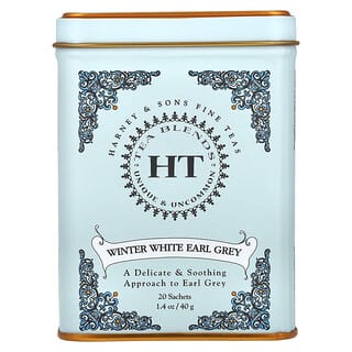 Harney & Sons, HT Tea Blends, Earl Grey Winter White Tea, 20 Sachês, 40 g (1,4 oz)