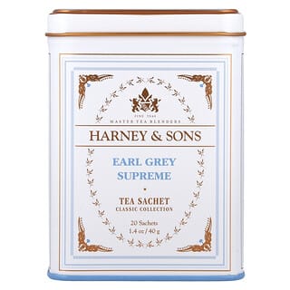 Harney & Sons, Chás Finos, Earl Grey Supreme, 20 Sachês, 40 g (1,4 oz)