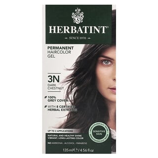 Herbatint, Tinte para el cabello permanente en gel, 3N, Castaño oscuro, 135 ml (4,56 oz. líq.)