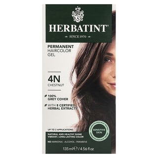 Herbatint, Permanent Haircolor Gel, 4N, Chestnut, 4.56 fl oz (135 ml)