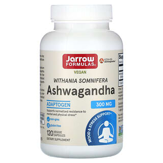 Jarrow Formulas, Ashwagandha, 300 mg, 120 kapsułek roślinnych