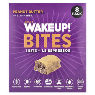 Jesse's WAKEUP!, Rice Crisp Bites, Peanut Butter , 8 Pack, 0.53 oz (15 g) Each