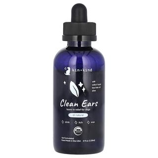 Kin+Kind, Clean Ears, Leave-In Alívio para Cães, 118 ml (4 fl oz)