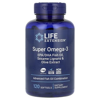 Life Extension, Super Omega-3, EPA/DHA Fish Oil, Sesame Lignans & Olive Extract, 120 Softgels