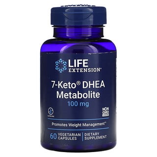 Life Extension‏, ‎-keto DHEA‎‏7‎‏ מטבוליט, 100 מ"ג, 60 כמוסות צמחיות