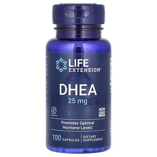 Life Extension‏, DHEA (דהידרו-אפיאנדרוסטרון), 25 מ"ג, 100 כמוסות