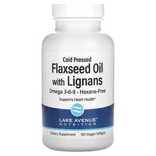 Lake Avenue Nutrition, Cold Pressed Flaxseed Oil with Lignans, 120 Veggie Softgels