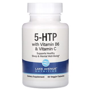 Lake Avenue Nutrition, 비타민B6 및 비타민C 함유 5-HTP, 100mg, 베지 캡슐 60정