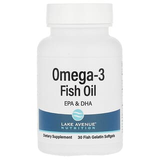 Lake Avenue Nutrition, Omega-3 鱼油，1250 毫克，30 粒鱼明胶软凝胶