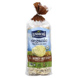 Lundberg, Bolos de Arroz de Grãos Integrais Orgânicos, Mel e Noz, Doces e Nozes, 273 g (9,6 oz)