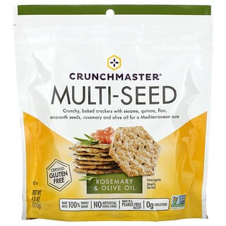 Crunchmaster, Multisemillas, Galletas de arroz crujientes horneadas, Romero y aceite de oliva, 113 g (4 oz)