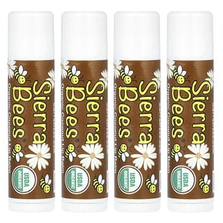 Sierra Bees, Pelembap Bibir Organik, Kelapa, 4 Kemasan, Masing-Masing 4,25 g (0,15 ons)