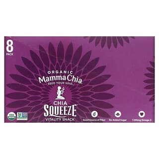 Mamma Chia, Organic Chia Squeeze, Vitality Snack, Blackberry Bliss, 8 Squeezes, 3.5 oz (99 g) Each