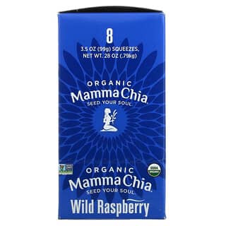 Mamma Chia, Organic Chia Squeeze, Vitality Snack, Wild Raspberry, 8 Squeezes, 3.5 oz  (99 g) Each