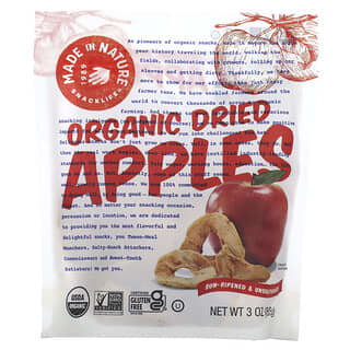 Made in Nature, Organic Dried Apples, Sun-Ripened & Unsulfured, 3 oz (85 g)